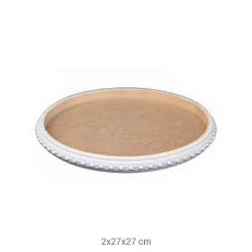 EG49 Yuvarlak Çıtalı Tepsi (Küçük) Ahşap Boyanabilir Obje